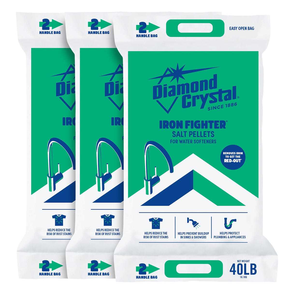 3 Pack Water Softener Salt Pellets, 40 lb Y50495