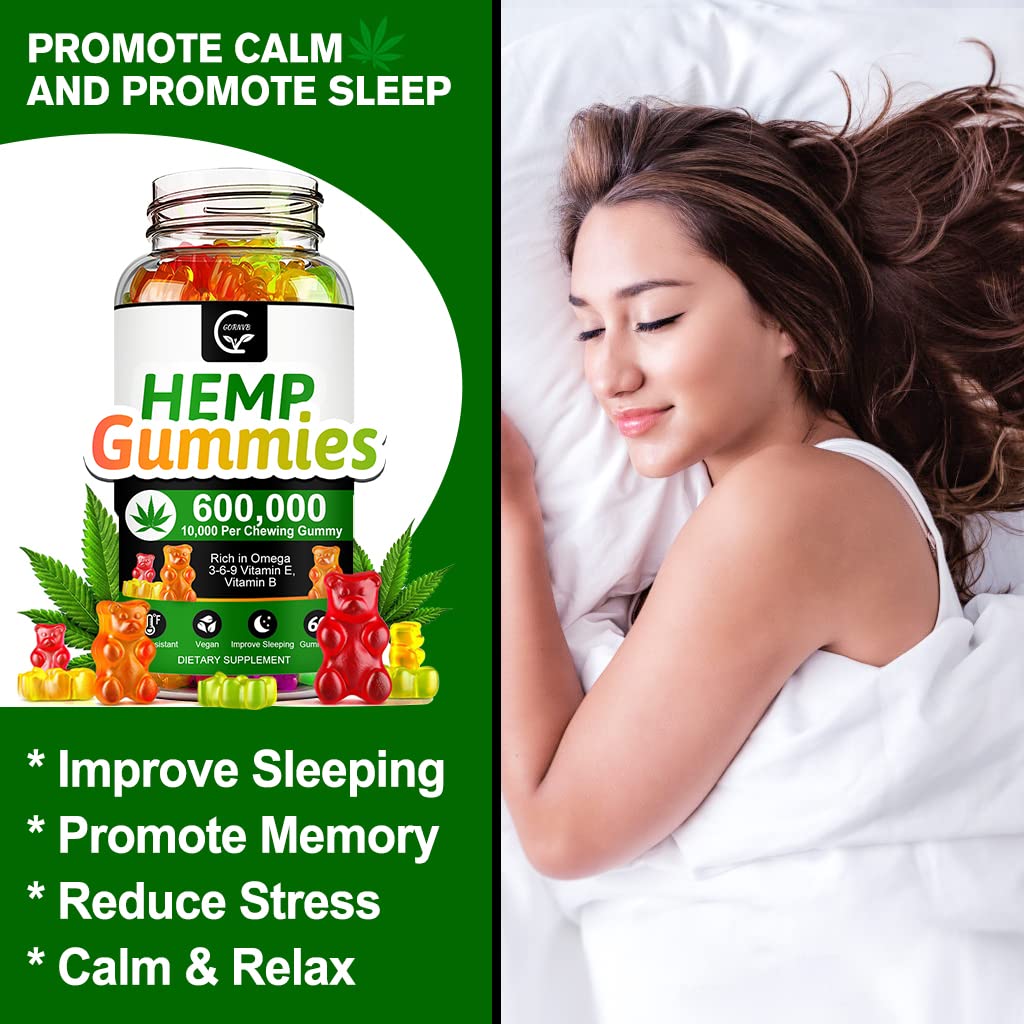 High Potency Hemp Gummies 600,000 Extra Strength Vegan Gluten-Free P932107