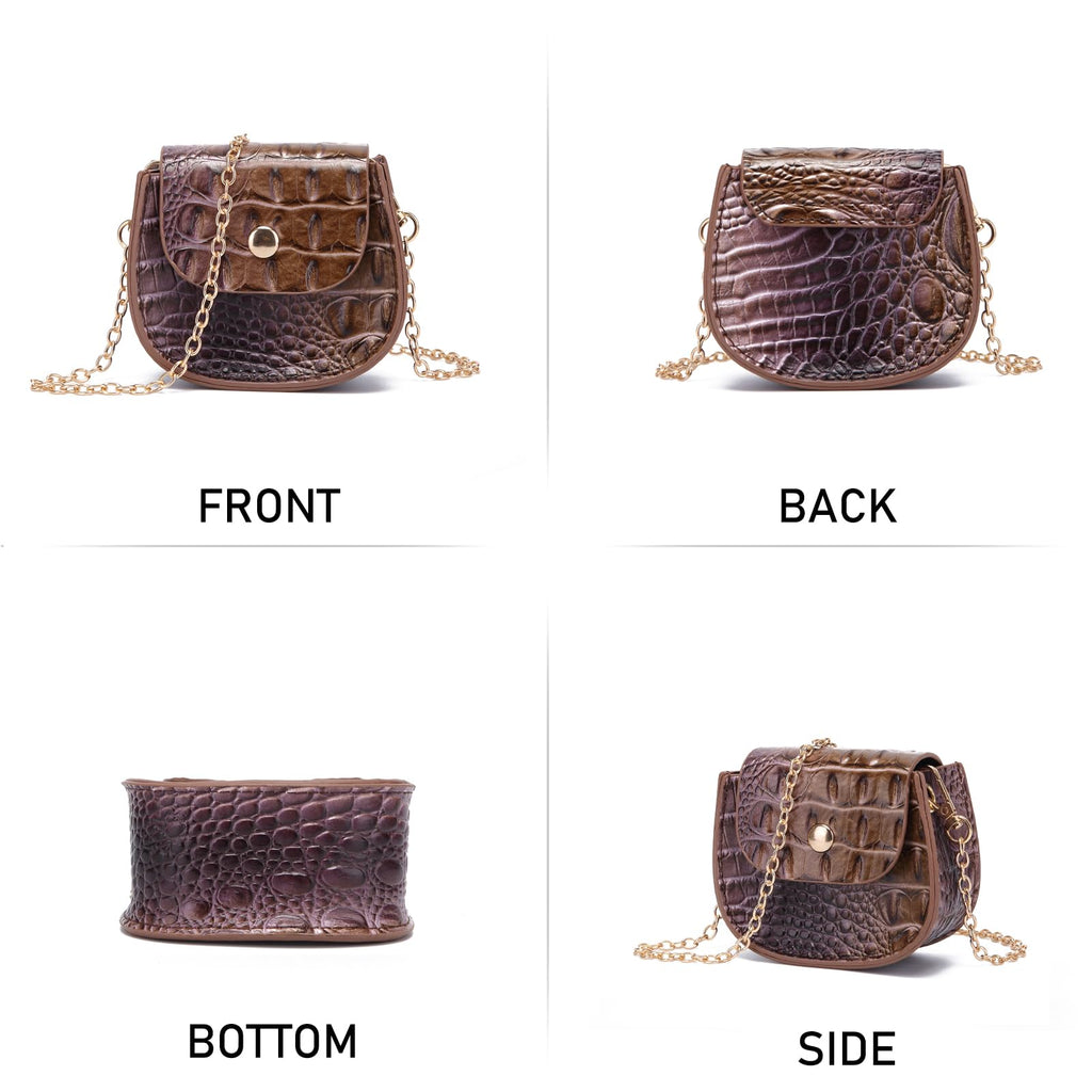 Mini Crocodile Embossed Leather Clutch W692258