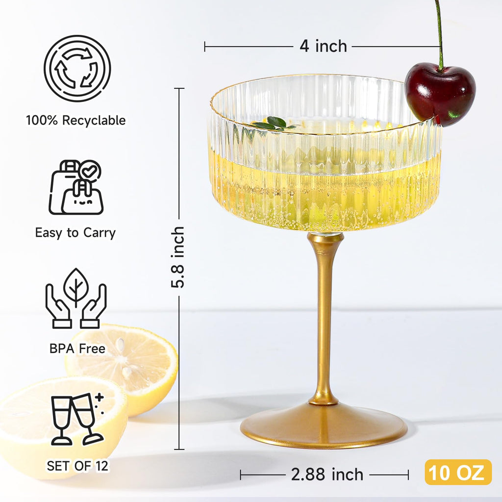 24 Pcs 9 Oz Champagne Martini Glasses Set Z855596