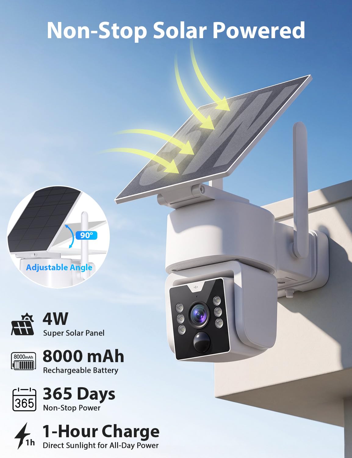 Wireless Outdoor Security Camera System, 4MP, 4 Cam-Kit, Color Night Vision U90355