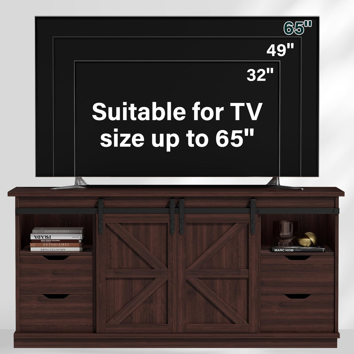 Rustic Oak 4 Drawer TV Stand O73793