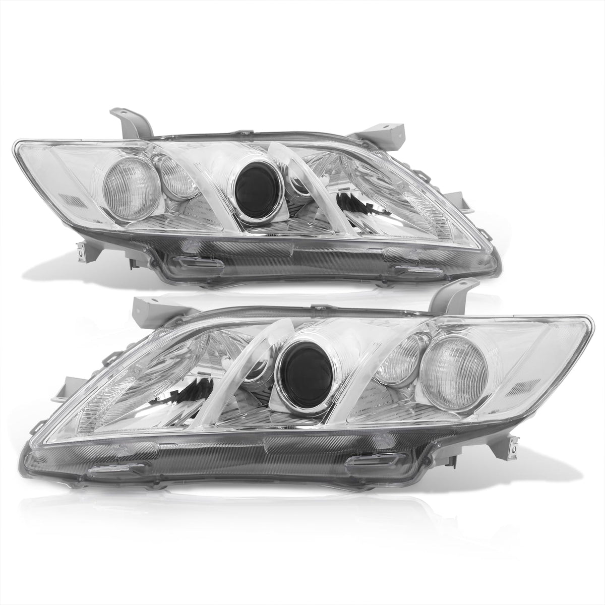 Chrome Housing Clear Lens Projector Headlights Pair T594