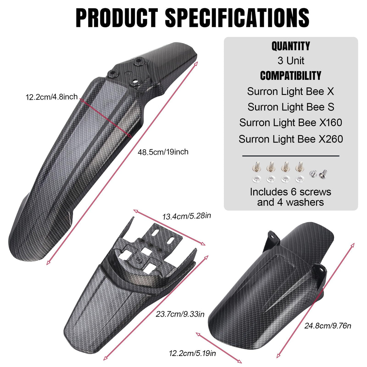 Black Front & Rear Fender Kit S41994