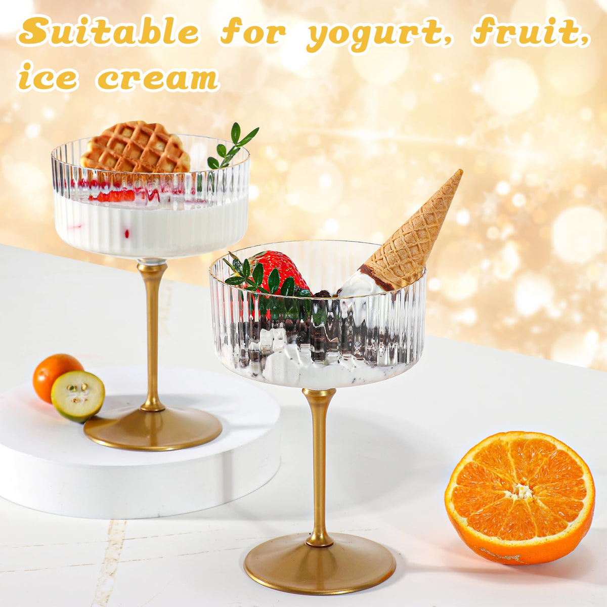 24 Pcs 9 Oz Champagne Martini Glasses Set Z855596
