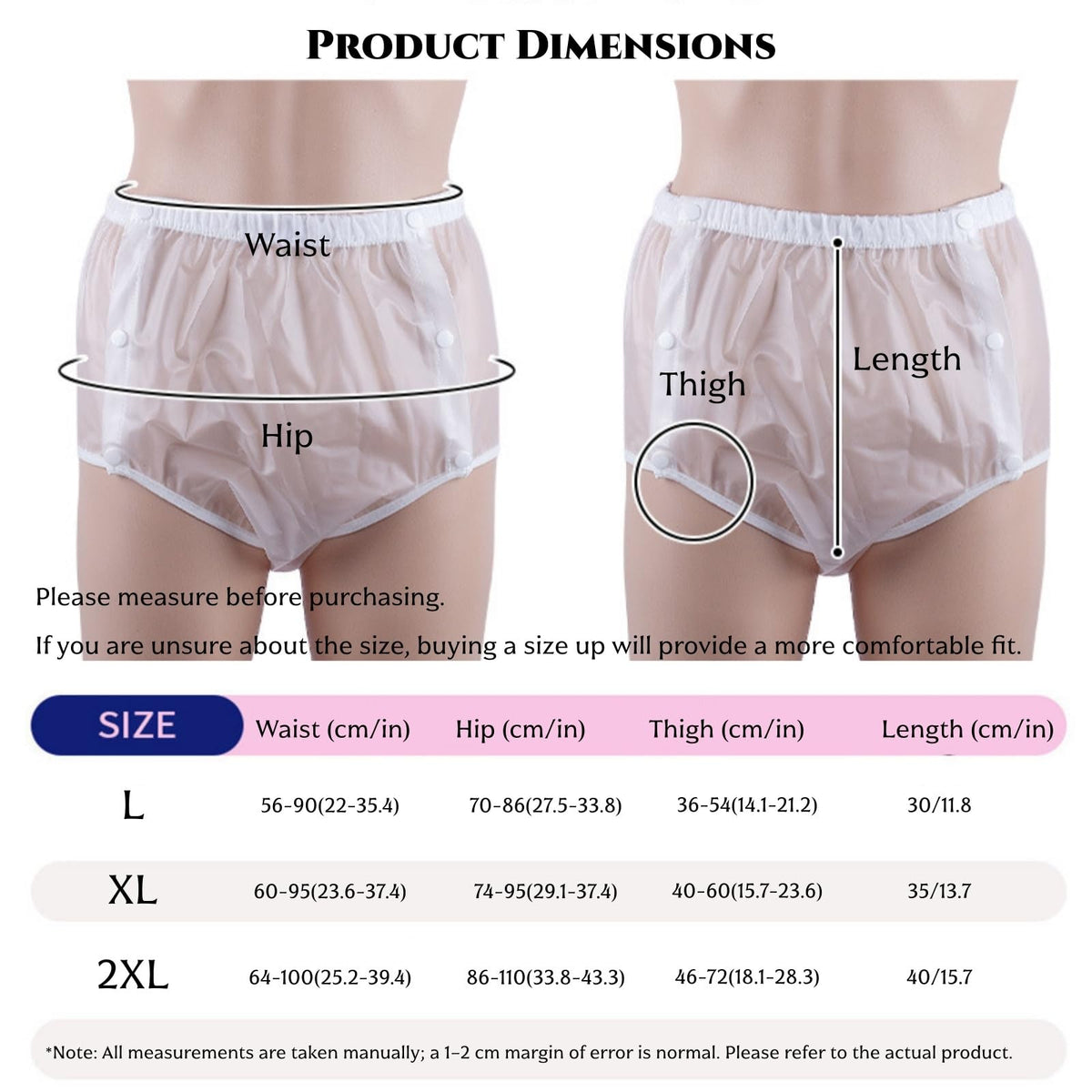 TPU Snap-on Washable Reusable Incontinence Pants V34749