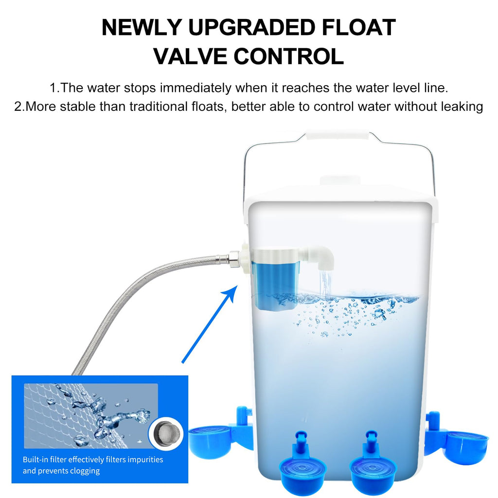 3 Gallons Automatic Poultry Waterer with Hose Attachment V206