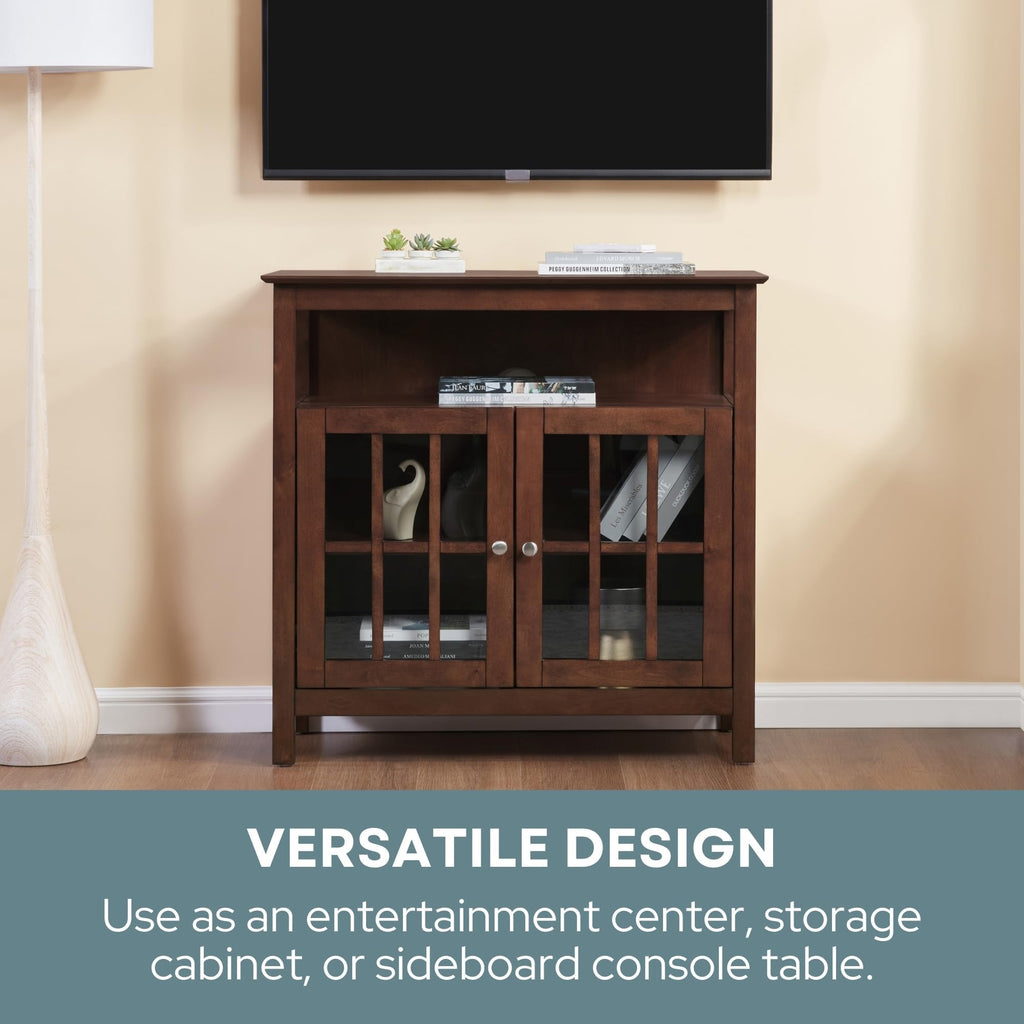 Espresso TV Stand with Shelves W400