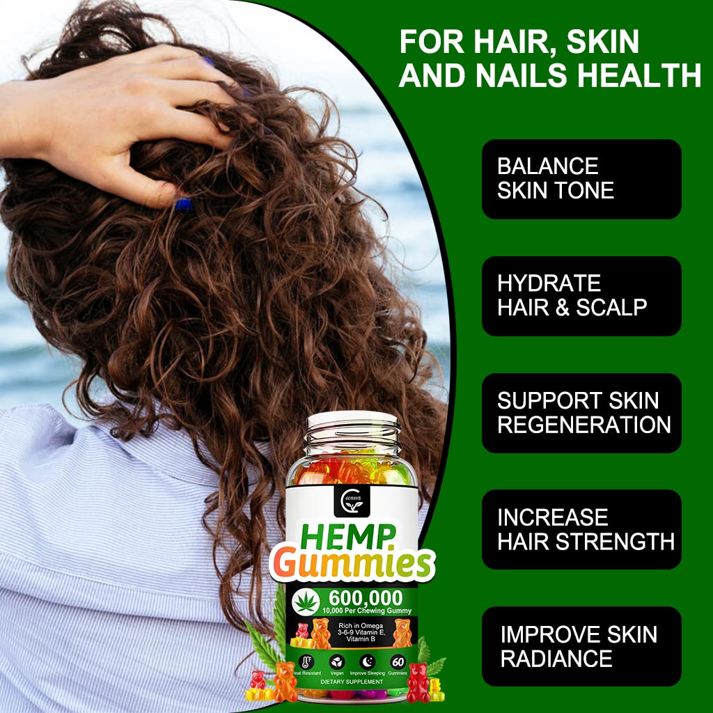 High Potency Hemp Gummies 600,000 Extra Strength Vegan Gluten-Free P932107