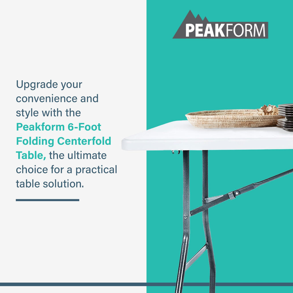 Portable Fold-in-Half Banquet Table 300 Lb Capacity White 6 Ft L840690