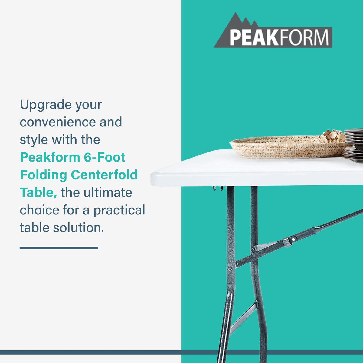 Portable Fold-in-Half Banquet Table 300 Lb Capacity White 6 Ft L840690