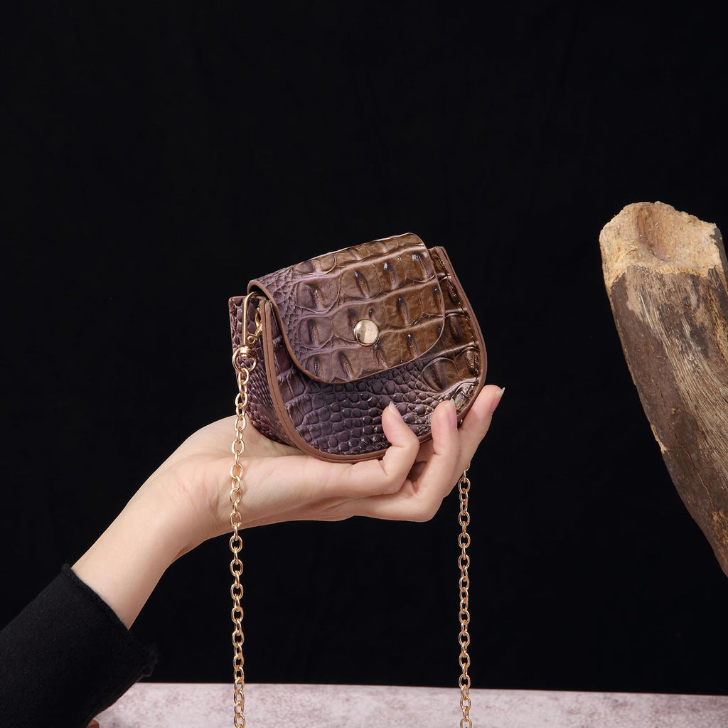 Mini Crocodile Embossed Leather Clutch W692258