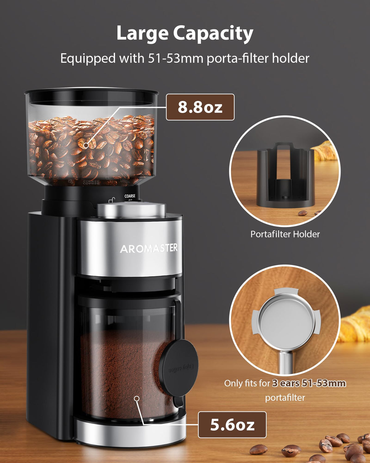 Black Burr Coffee Grinder D7767