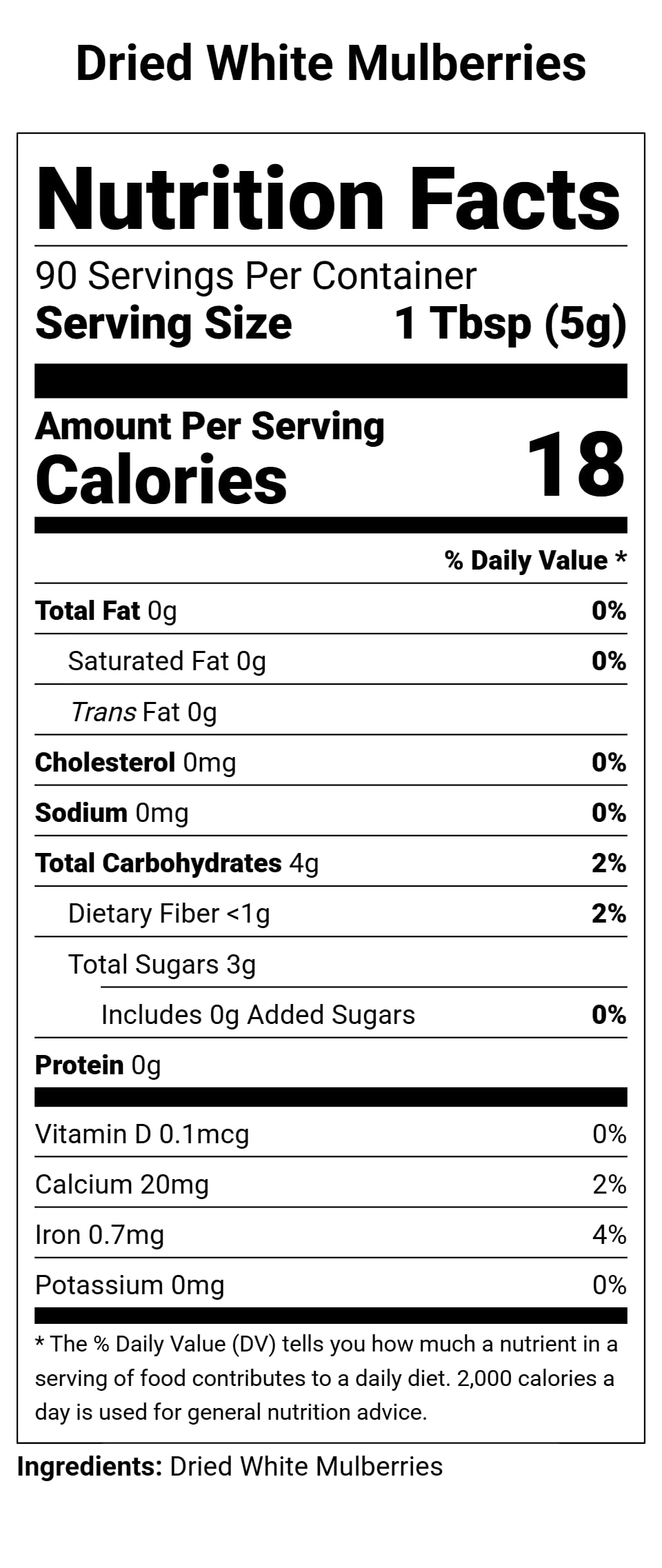 Organic Sun-dried White Mulberries, 2 Lbs (Pack of 2) P523