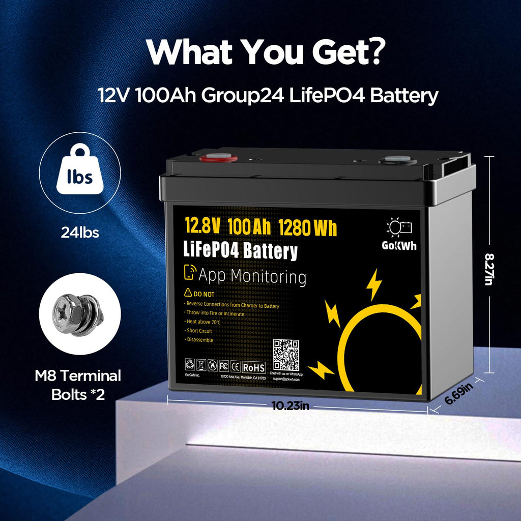 12V 100Ah LiFePO4 Lithium Battery O243