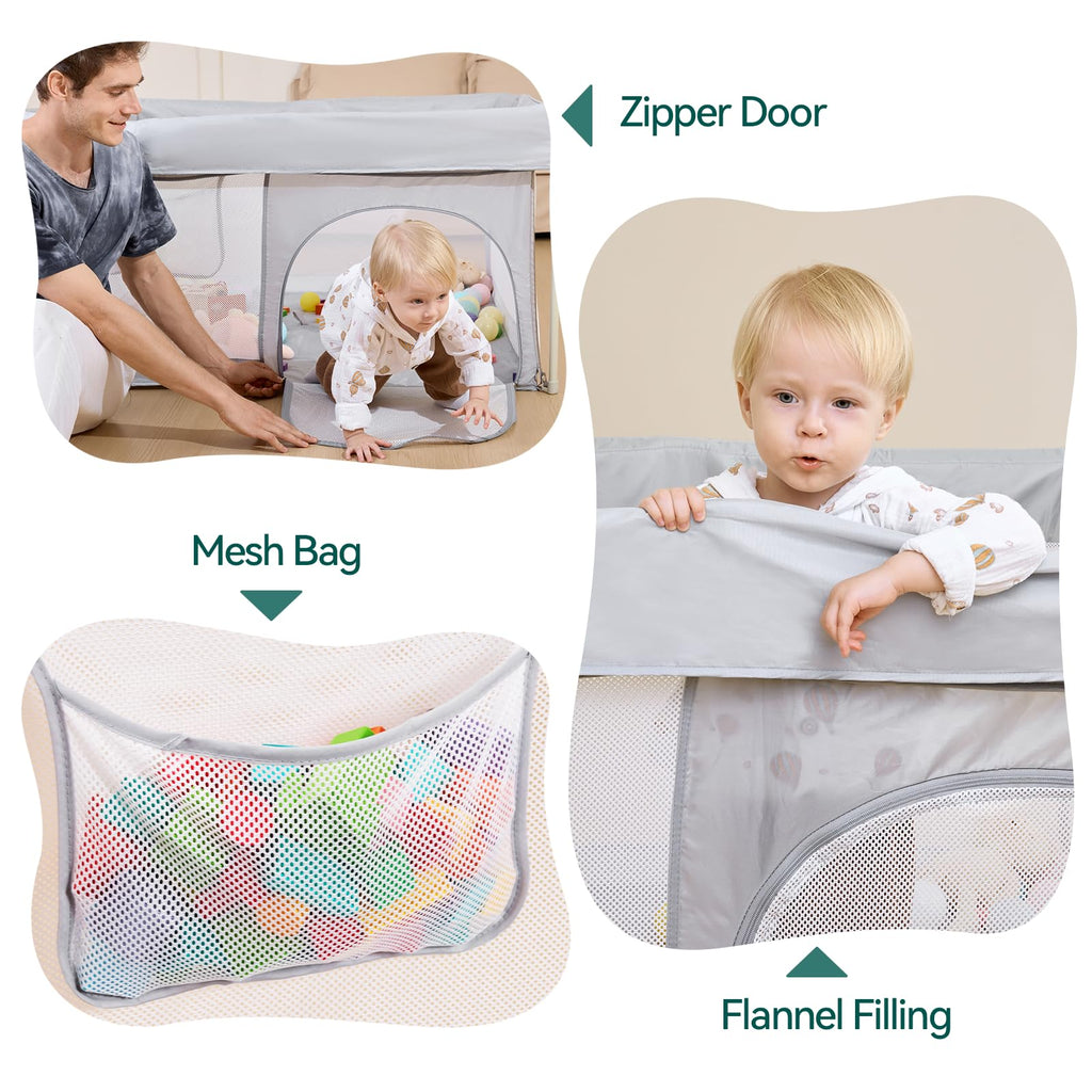 Foldable Baby Playpen with Mat A55196