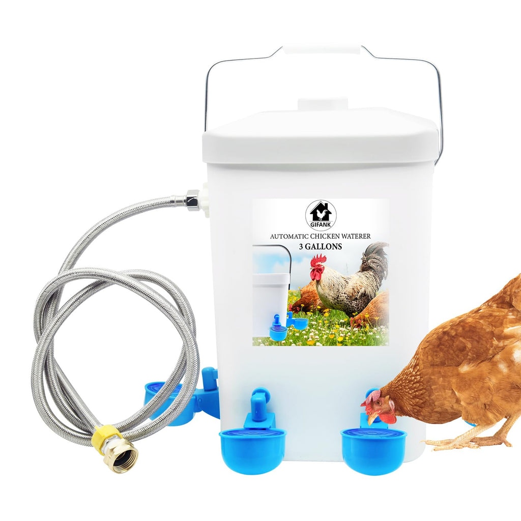 3 Gallons Automatic Poultry Waterer with Hose Attachment V206