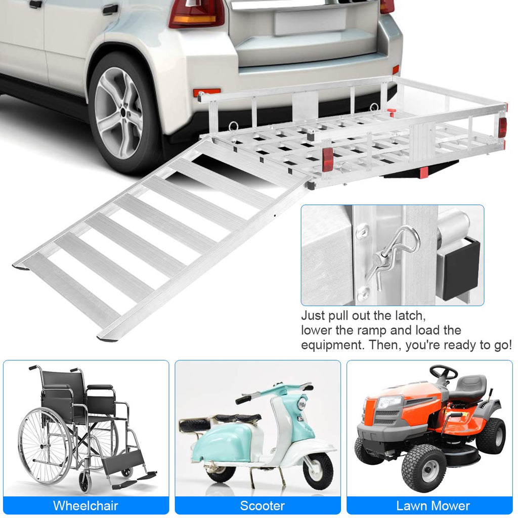 50"x 29.5" Aluminum Hitch Cargo Carrier with Ramp G61660