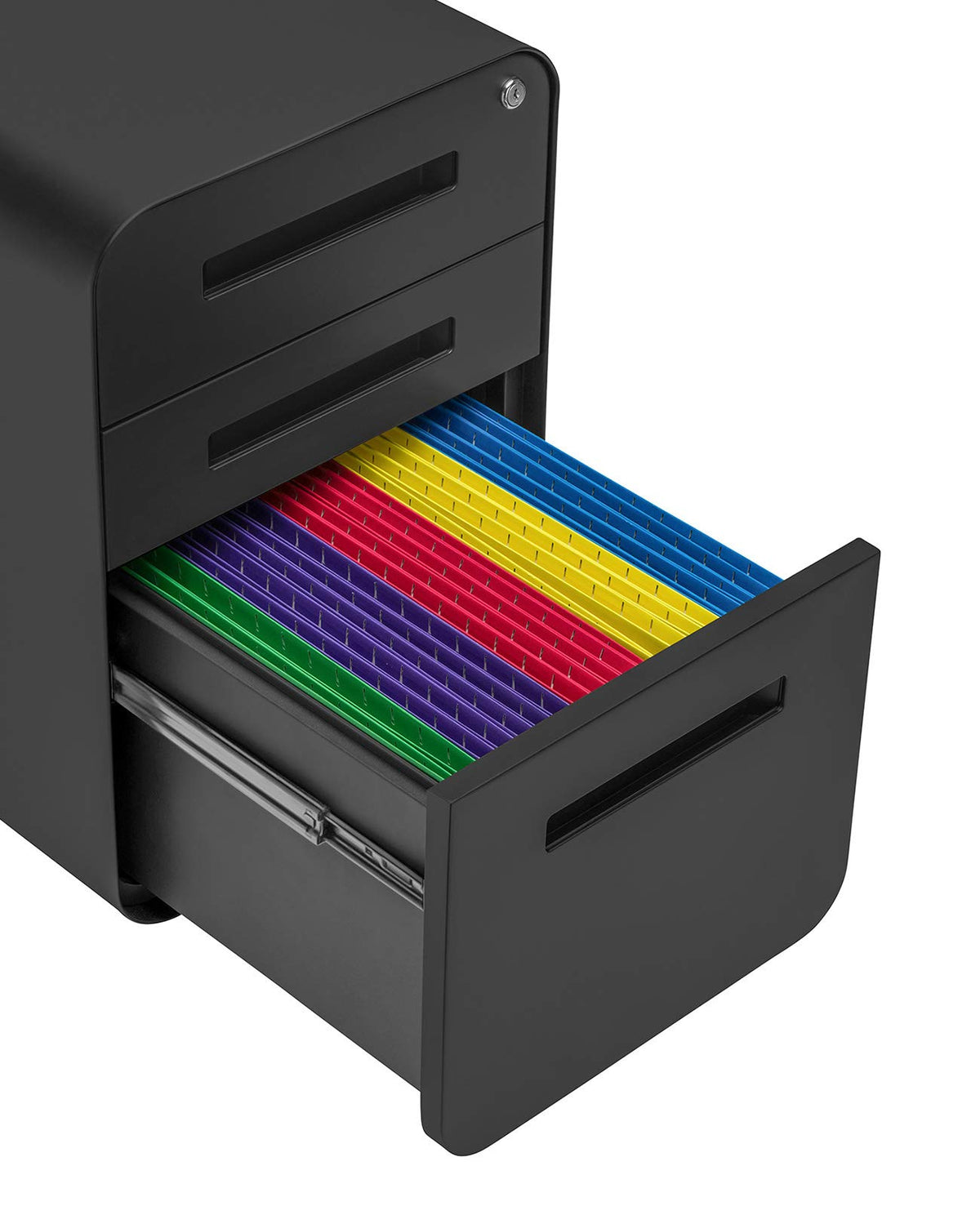 3 Drawer Black Metal File Cabinet with Lock C59026