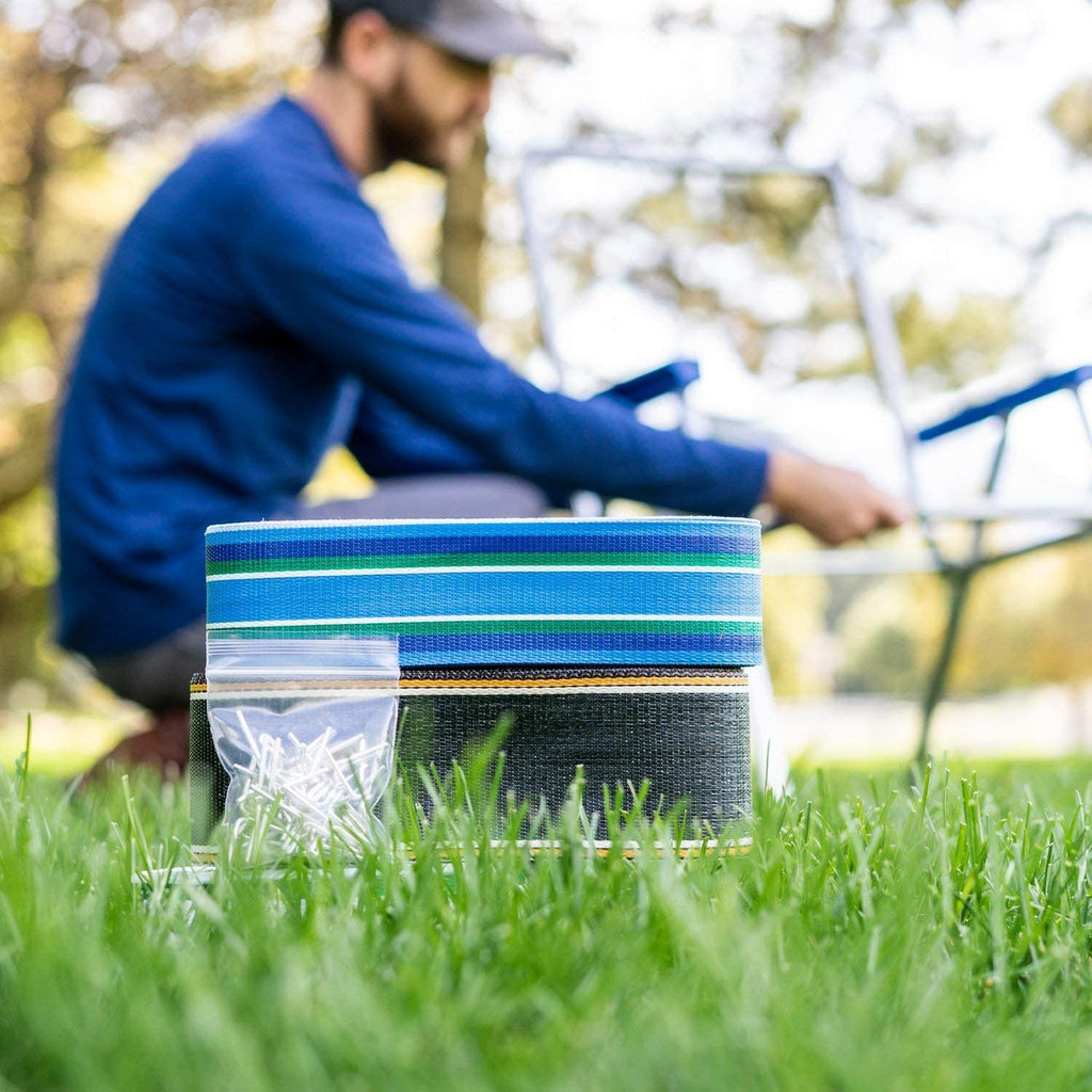 Blue 3" x 50' Lawn Chair Webbing R261215