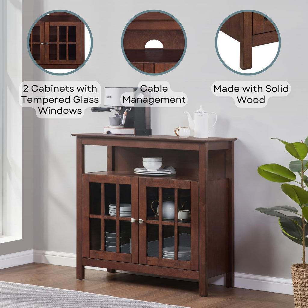 Espresso TV Stand with Shelves W400