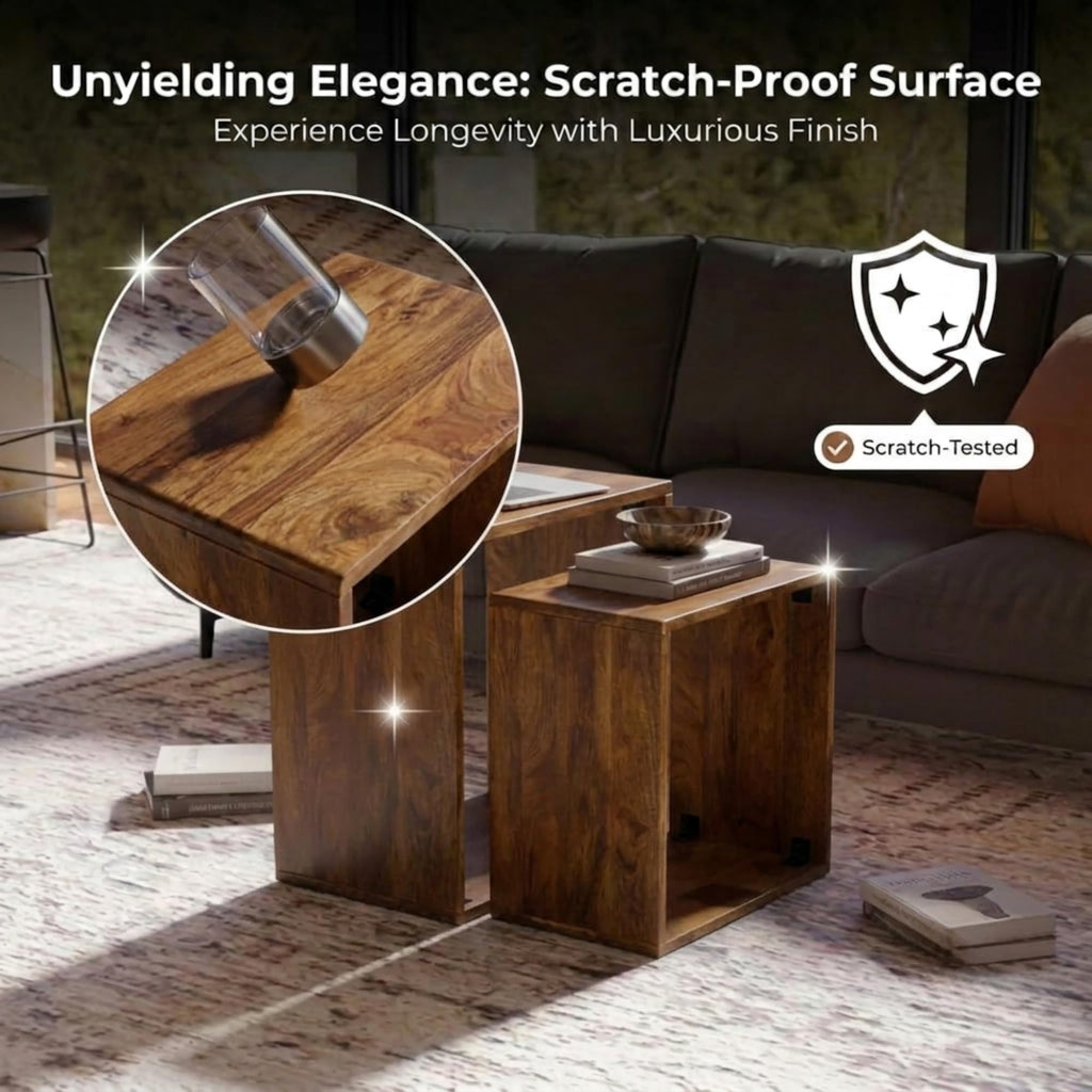 Sheesham Wood Nesting Tables Set of 2 H695