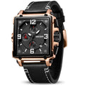 Men's Analogue Luminous Quartz Watch with Leather Strap E6850