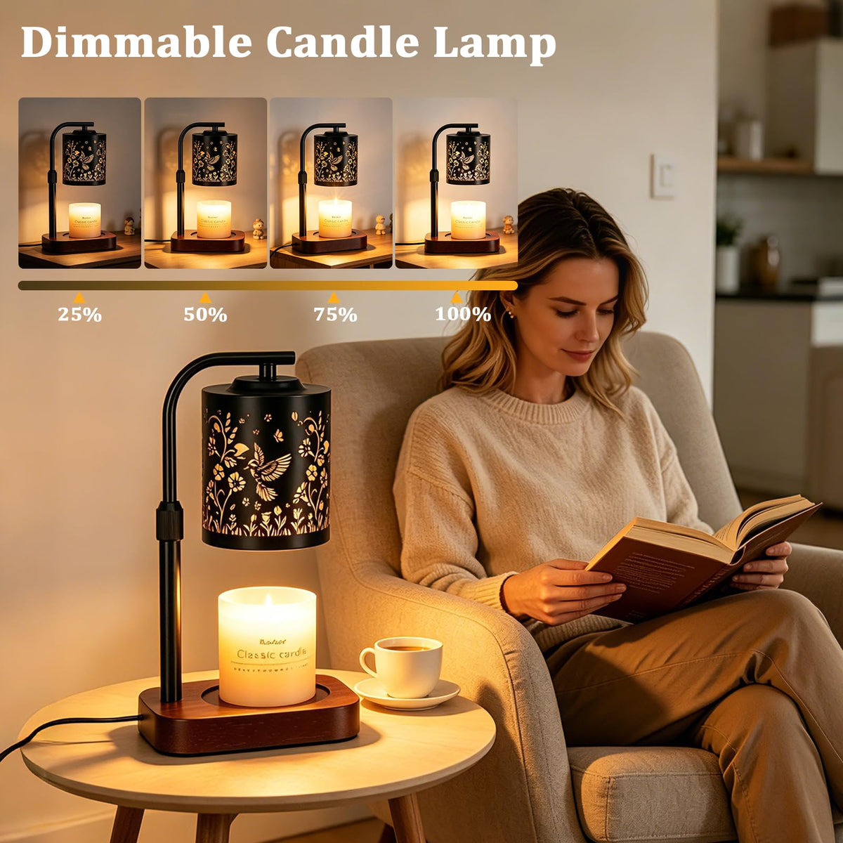 Candle Warmer Lamp with Timer & Dimmer W68870