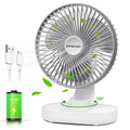 4000mAh Rechargeable Oscillating Desk Fan White V6358