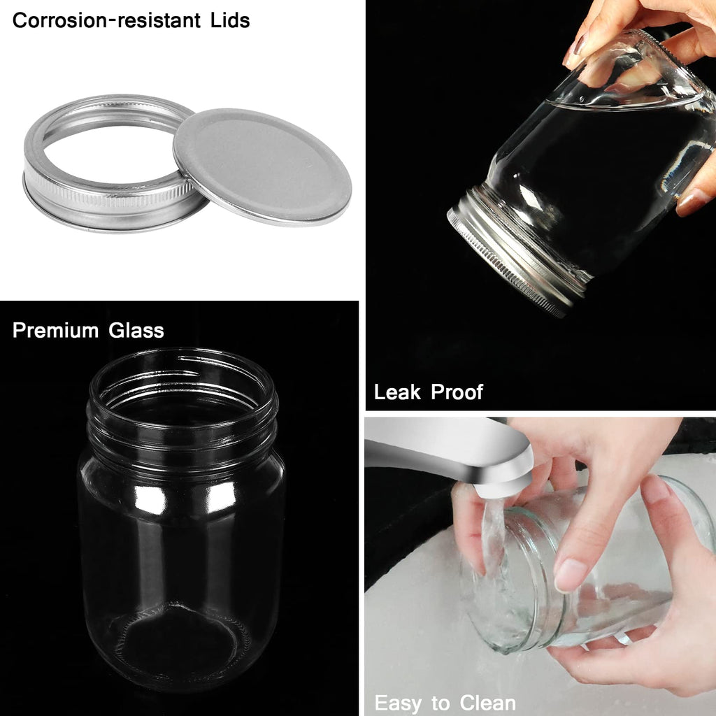12 oz Glass Mason Jar, 20 Pack Canning Jars with Lids A86360