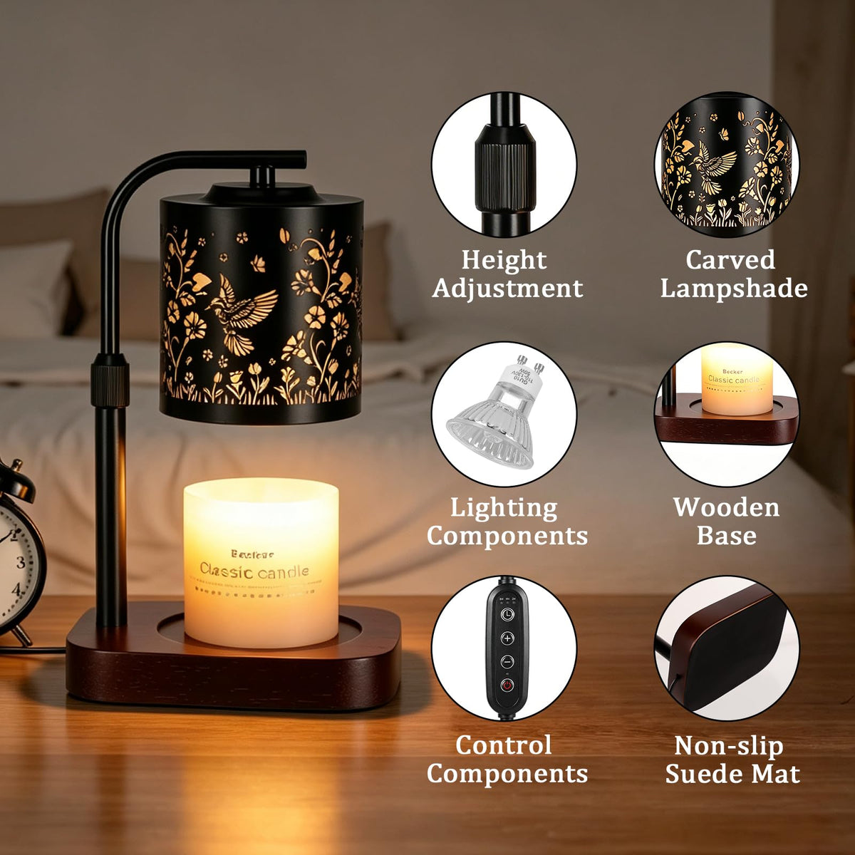 Candle Warmer Lamp with Timer & Dimmer W68870
