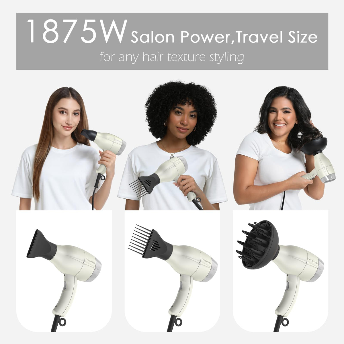 1875W Ionic Hair Dryer with Diffuser D822289