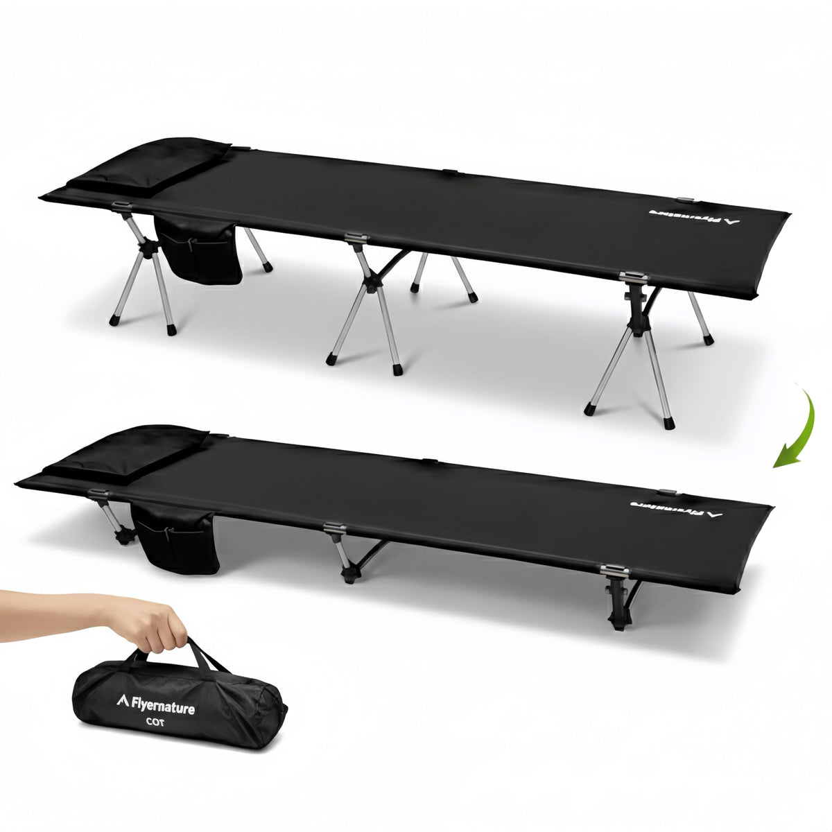 Lightweight Foldable Camping Cot 300 lbs Capacity H7543