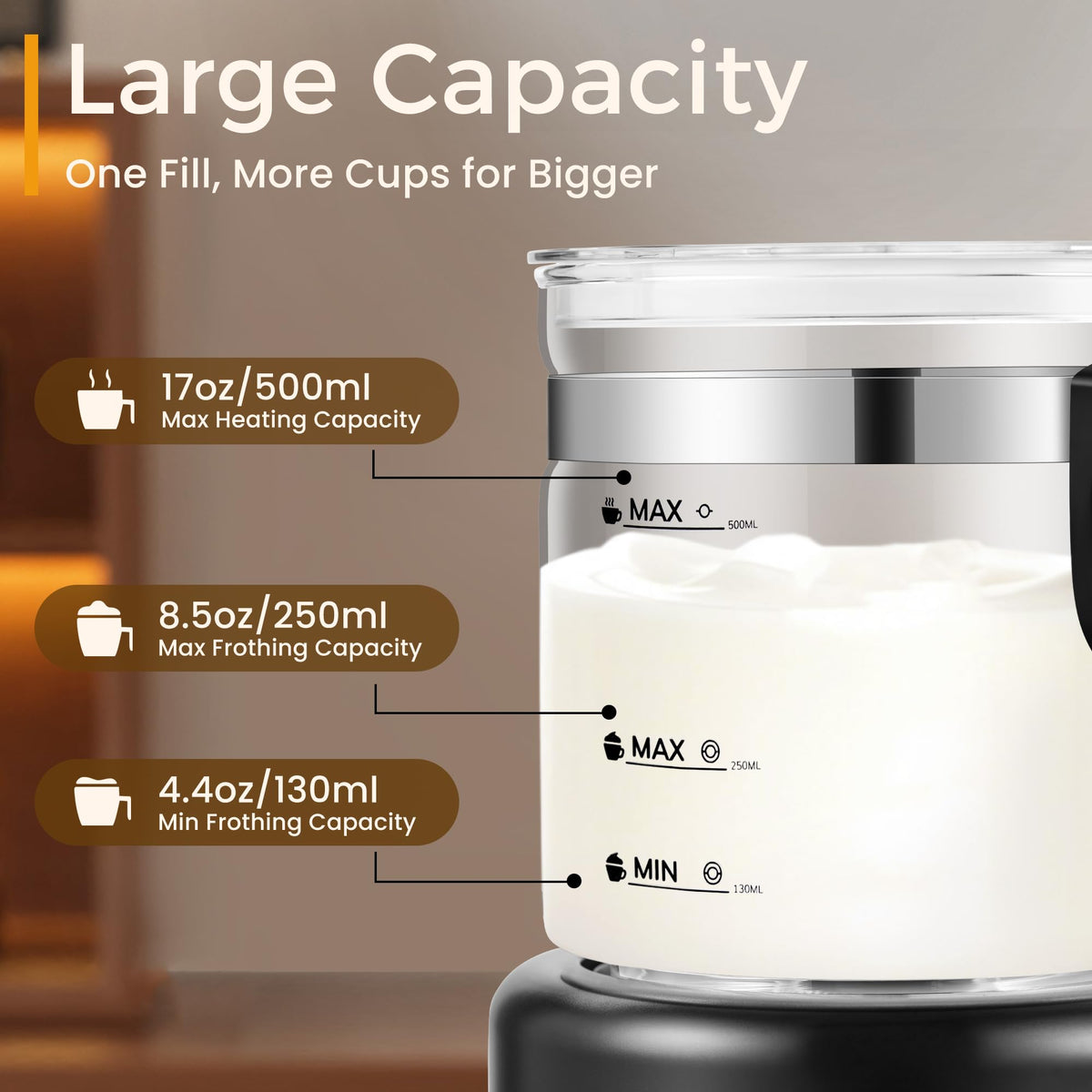 6 in 1 Electric Milk Frother and Steamer X201682