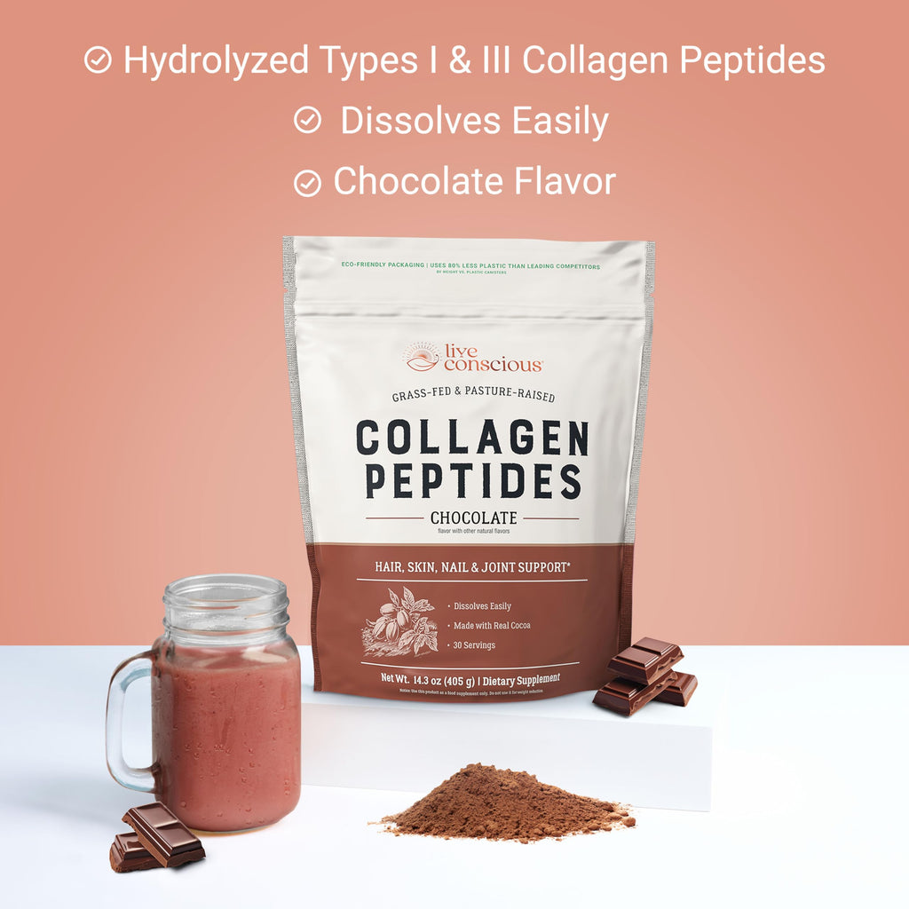 Chocolate Collagen Peptides Powder 15oz I3547