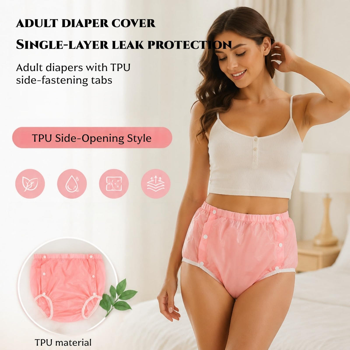 TPU Snap-on Washable Reusable Incontinence Pants V34749