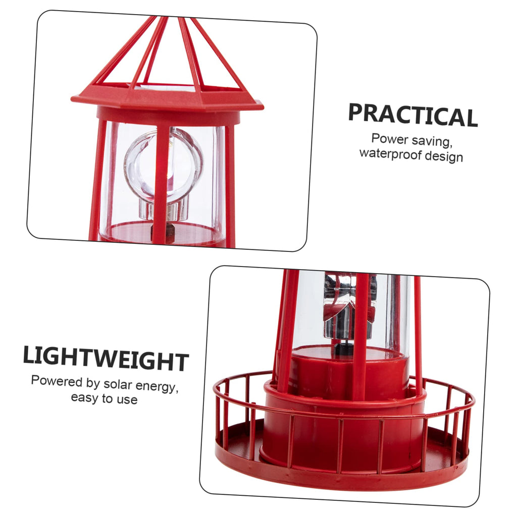 Solar Powered Rotating Lighthouse Garden Light V746676