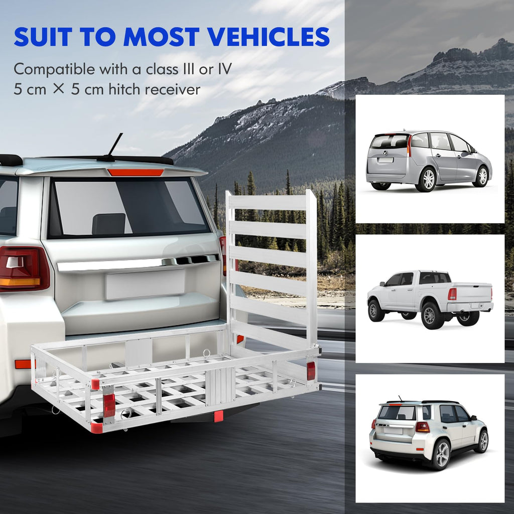 50"x 29.5" Aluminum Hitch Cargo Carrier with Ramp G61660