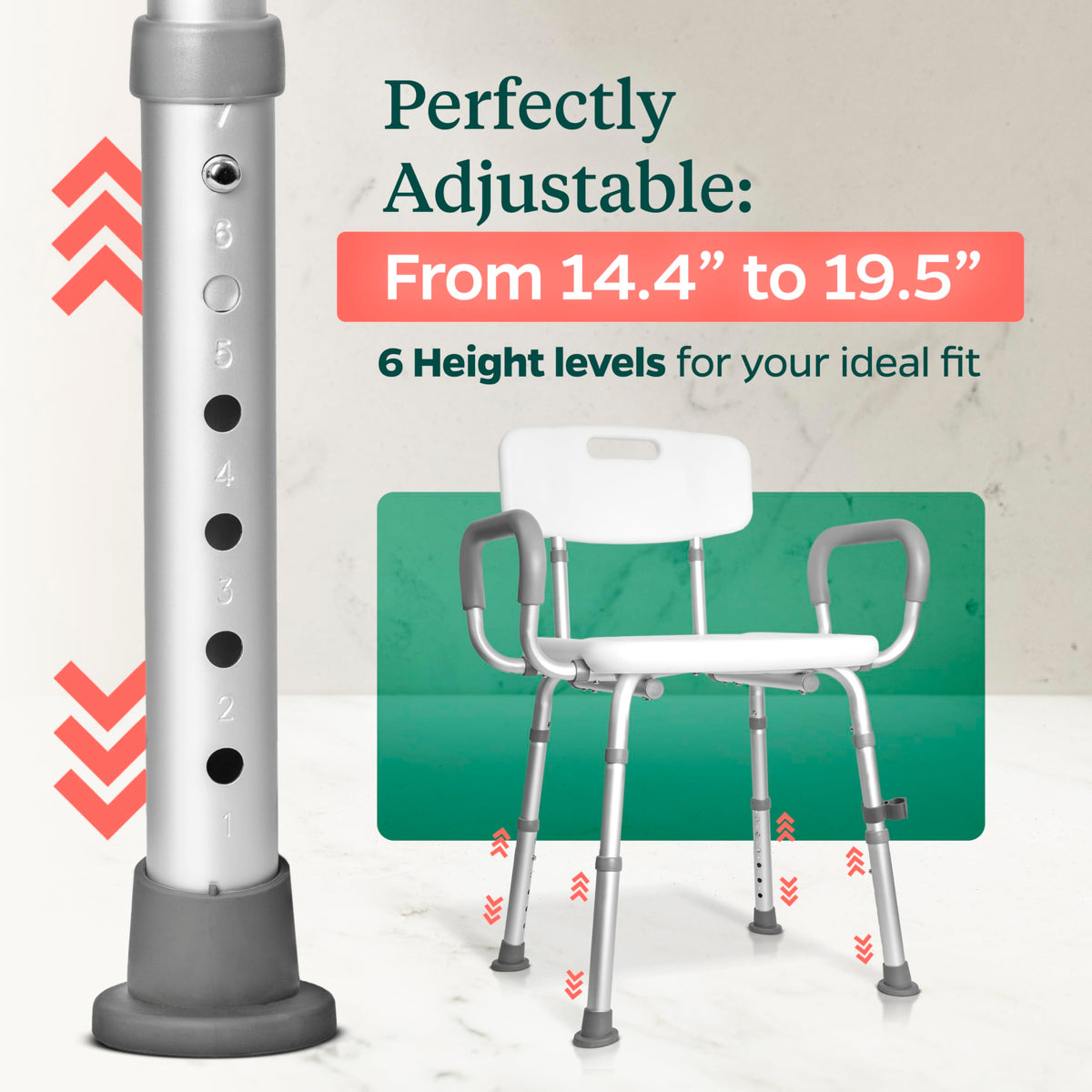 Adjustable Shower Chair with Mat W84097