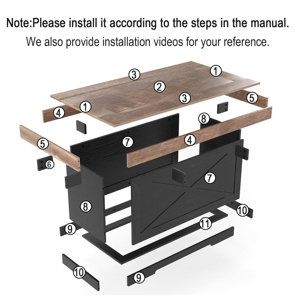 39 in Rustic Coffee Table with X-Design V7229