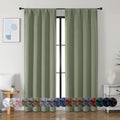 Sage Green Blackout Curtains, 72 Inch, 2 Panels Set C1027
