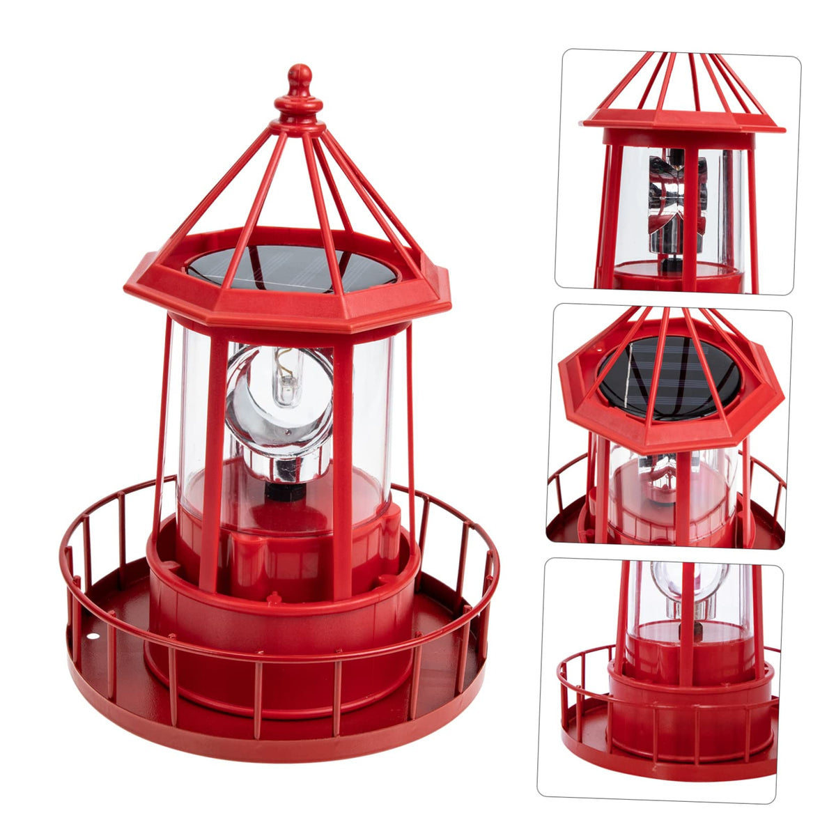 Solar Powered Rotating Lighthouse Garden Light V746676