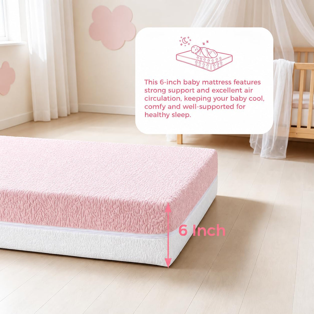 Dual Sided Gel Memory Foam Crib and Toddler Mattress B439