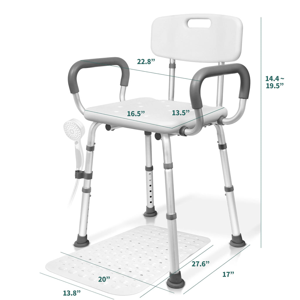 Adjustable Shower Chair with Mat W84097