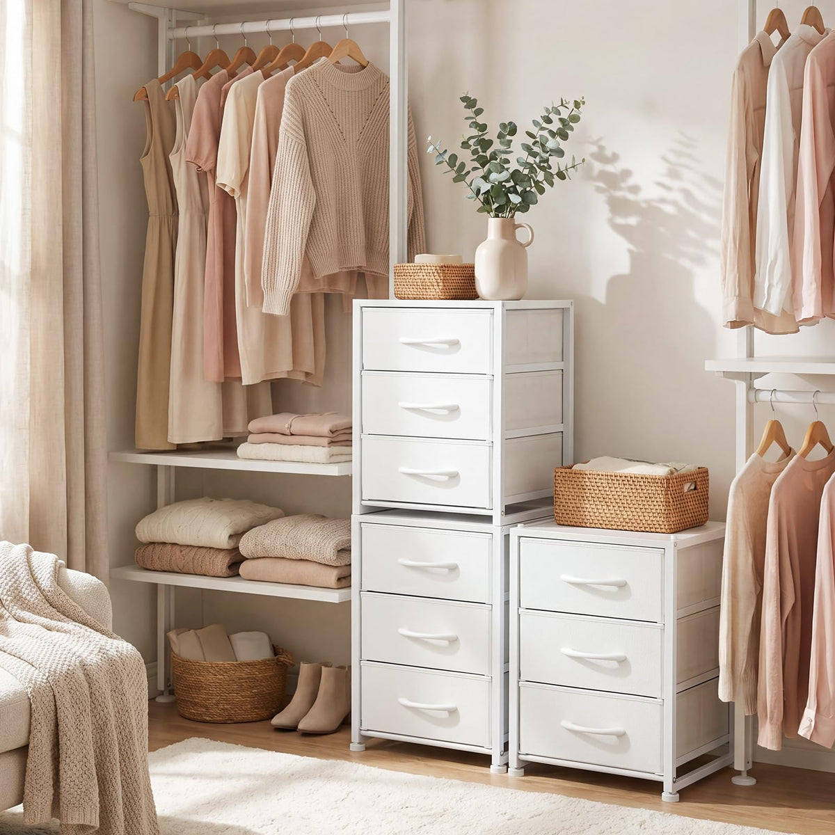 2-Pack Stackable 3-Tier Fabric Storage Drawers M254