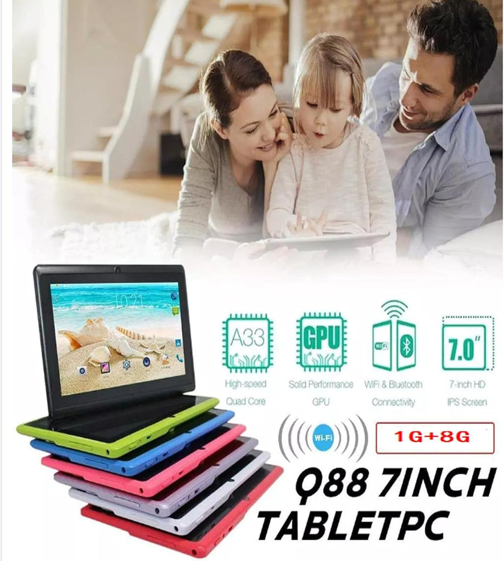 Android Tablet 7-inch HD Display 1GB +8GB 3000 mAh Black Q941602