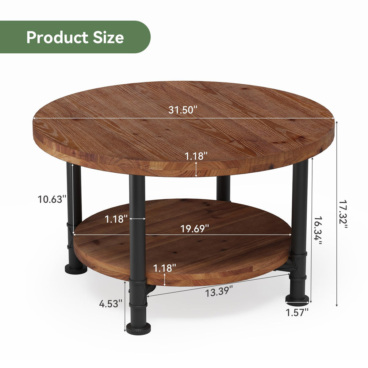 Solid Wood Round Coffee Table O2187