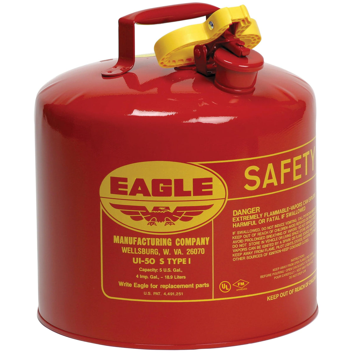 5 Gallon Type I Red Safety Gas Can Y2427