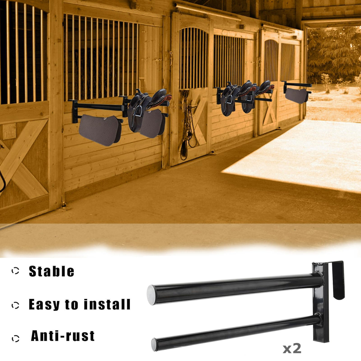 Heavy Duty Portable Saddle Rack Stand with 2 Bars X3813