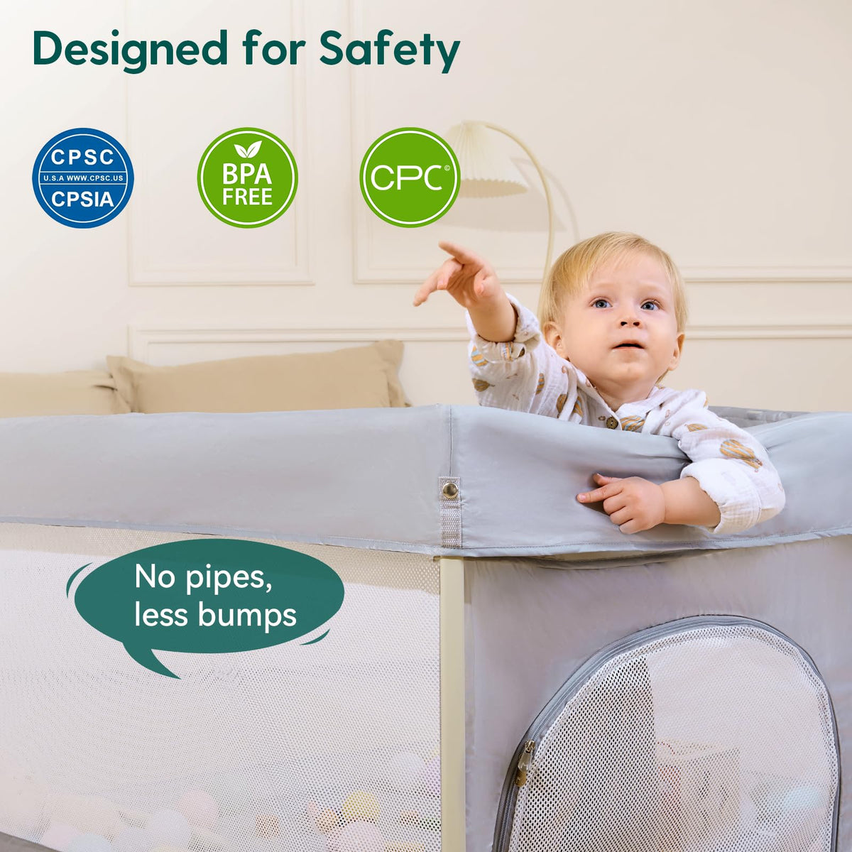 Foldable Baby Playpen with Mat A55196